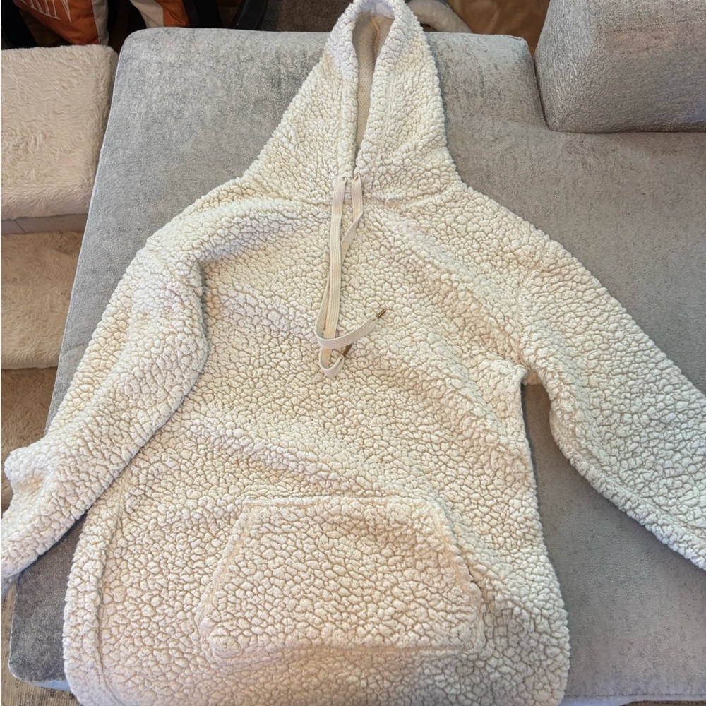 No Boundaries Cream Sherpa Hoodie Sweater